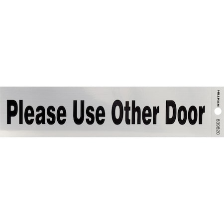 Hillman Decal, 2 in Height, 8 in Width, Plastic, English 839820